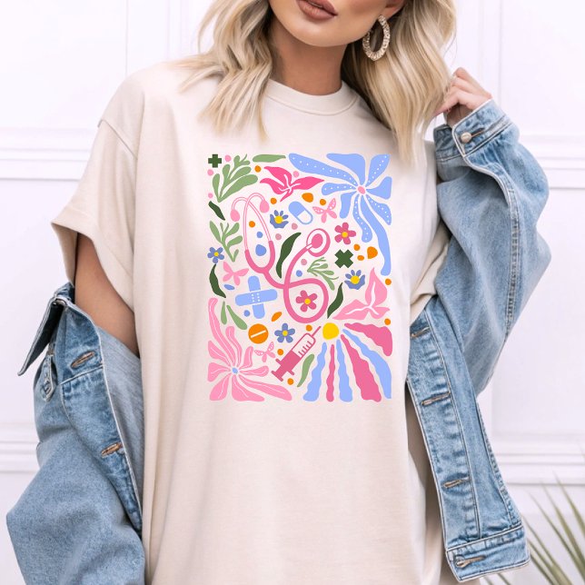 Camiseta Boho Nurse Elements Stethoscope Enfermeira Coisas (Criador carregado)