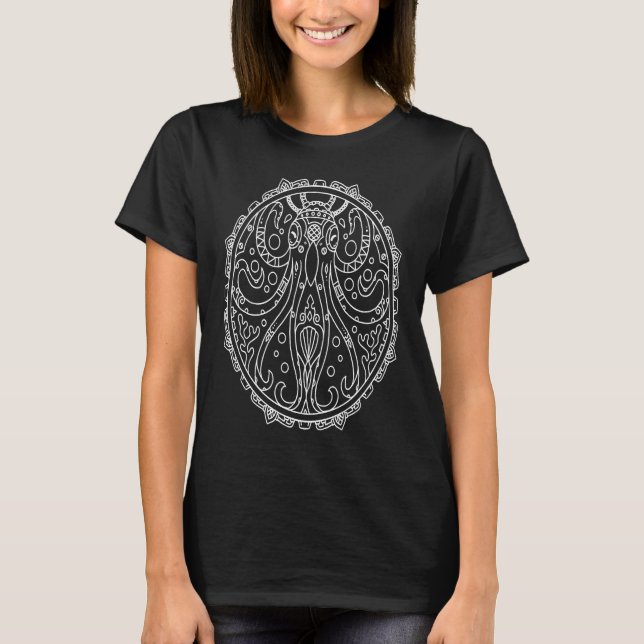 Camiseta Boho Octopus Sea Life Mandala  Hippy Bohemian Spir (Frente)