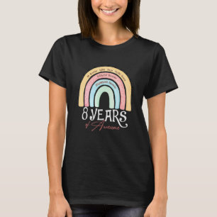 Camiseta Boho Rainbow 8º Aniversário 8 Anos Incrível Desde