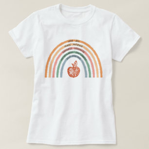 Camiseta Boho Rainbow - Fruta escolar do Espírito
