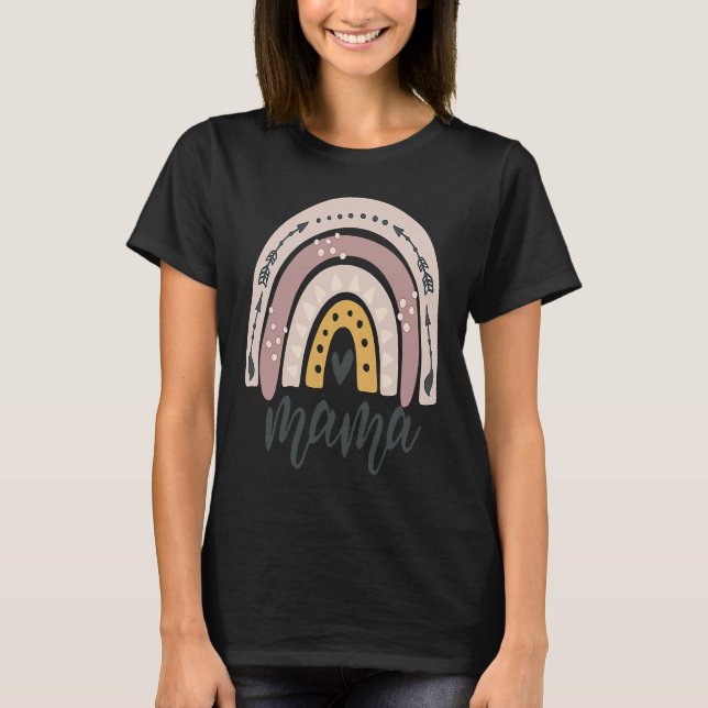 Camiseta Boho Rainbow Mama Mom Mommy New Mom Mother's Day (Frente)