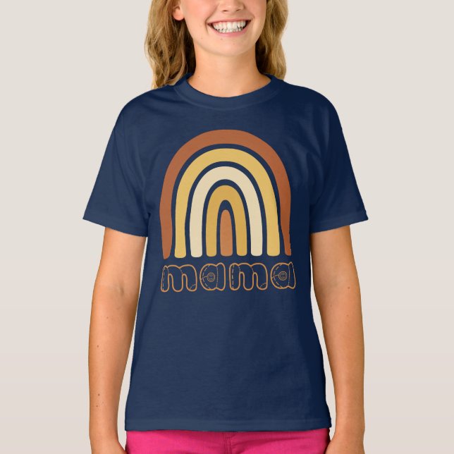 Camiseta Boho Rainbow Mama T-Shirt (Frente)