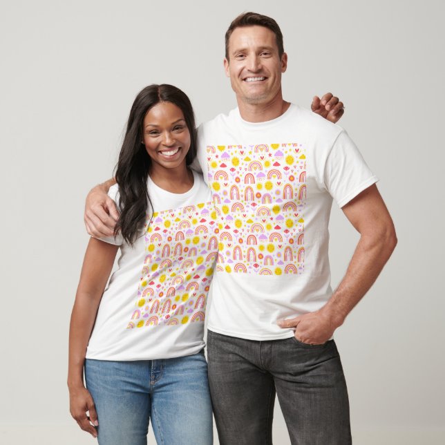 Camiseta Boho Rainbow Pattern (Unissex)