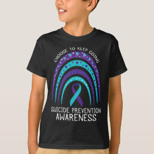 Camiseta Boho Rainbow Suicídio Sensibilização para a saúde
