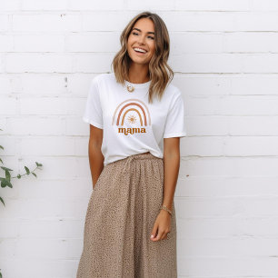 Camiseta Boho Rainbow Sun Mama T-shirt