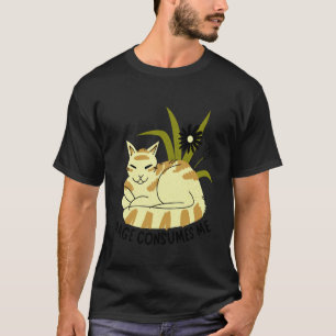 Camiseta Boho Raiva Me Consome Piada Floral Gato Sarcástico