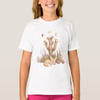 Boho Raposa Fennec do Deserto Dormindo sob Cacto S