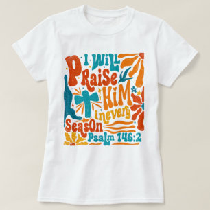 Camiseta Boho Religioso Eu O Elogiarei Em Todas As Feiras
