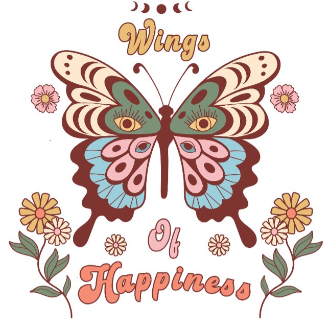 Camiseta Boho Retro Borboleta Asas (Criador carregado)