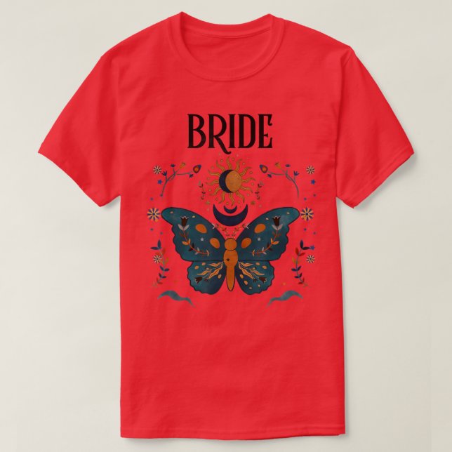 Camiseta Boho Retro Celestial Bachelorette Bride Bridesmaid (Frente do Design)