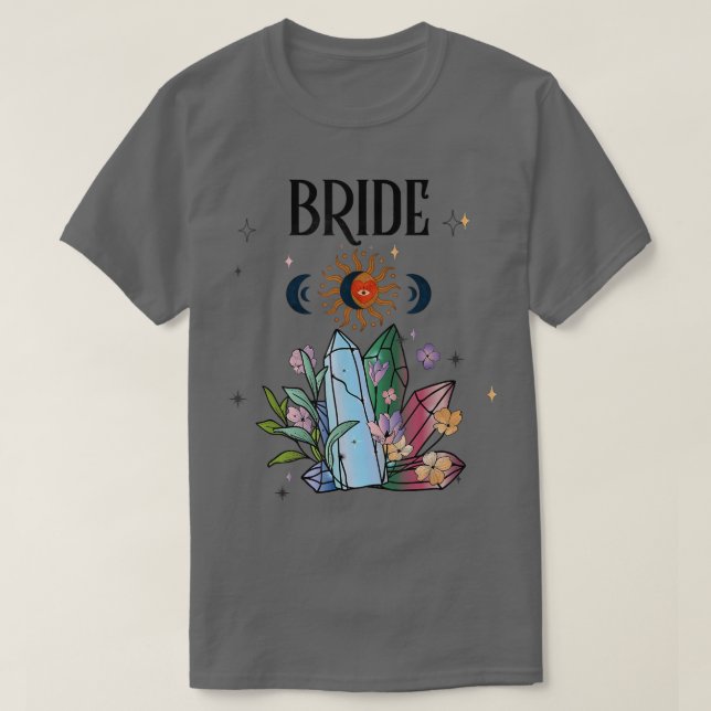 Camiseta Boho Retro Celestial Bachelorette Bride Bridesmaid (Frente do Design)