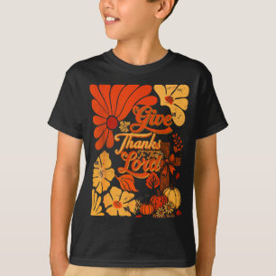 Camiseta Boho Retro Cristão Outono Abóbora Agradeça a T