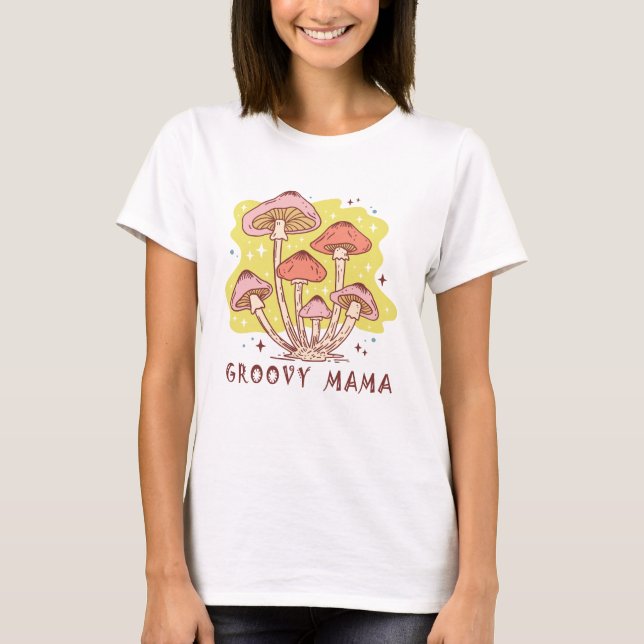 Camiseta Boho Retro Groovy Mama (Frente)