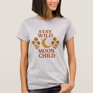 Camiseta Boho Retro Stay Wild Moon Child