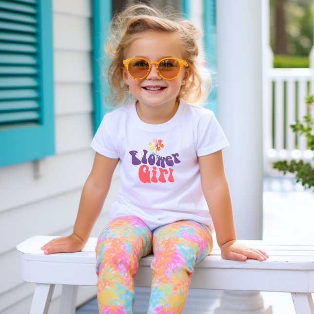 Camiseta Boho Rosa Roxo para Menina das Flores Cas (Criador carregado)