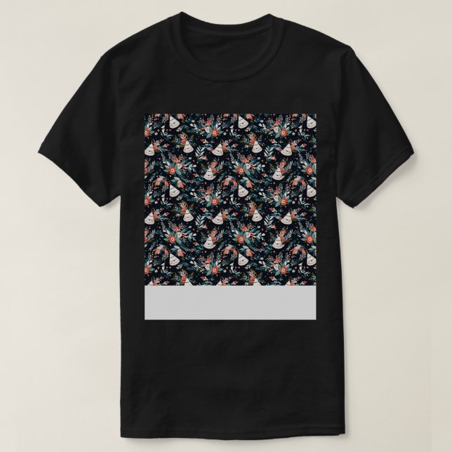 Camiseta Boho Seamless Pattern Bohemian Hippie Gypsy Flower (Frente do Design)
