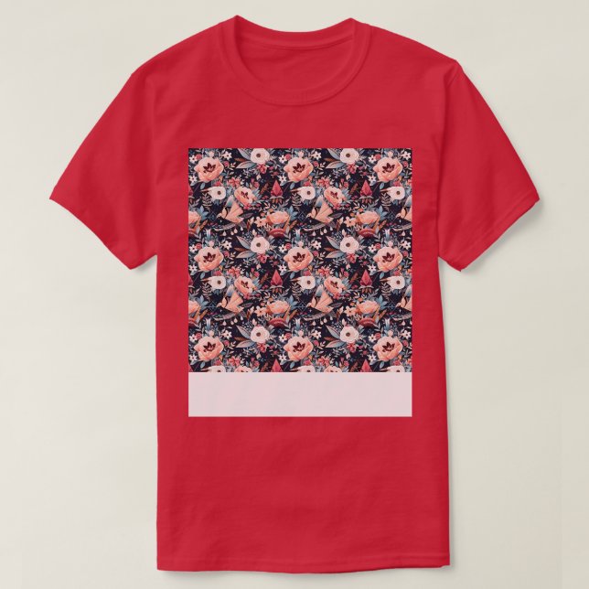 Camiseta Boho Seamless Pattern Bohemian Hippie Gypsy Flower (Frente do Design)