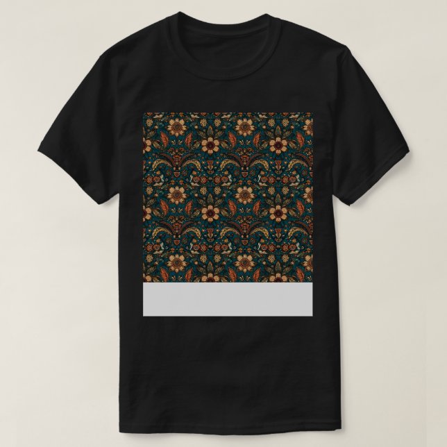 Camiseta Boho Seamless Pattern Bohemian Hippie Gypsy Flower (Frente do Design)