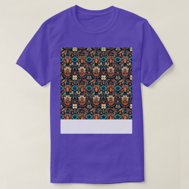 Camiseta Boho Seamless Pattern Bohemian Hippie Gypsy Flower (Frente do Design)