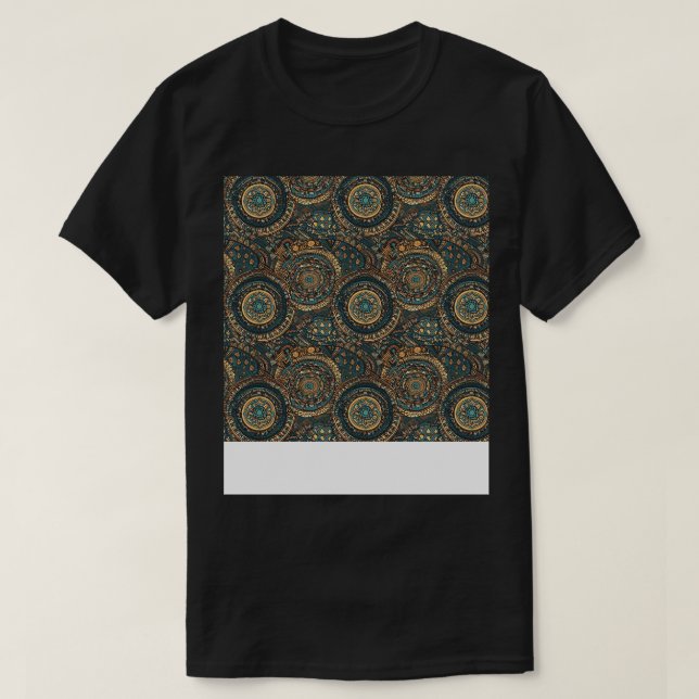 Camiseta Boho Seamless Pattern Bohemian Hippie Gypsy Flower (Frente do Design)