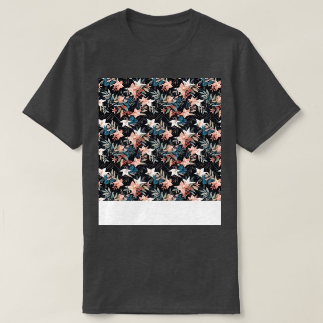 Camiseta Boho Seamless Pattern Bohemian Hippie Gypsy Flower (Frente do Design)