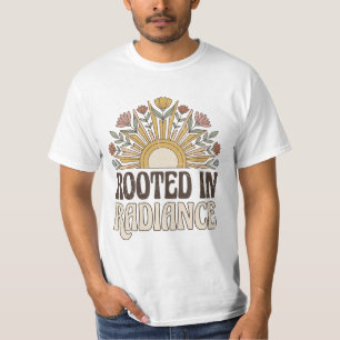 Camiseta Boho Sol Retro Enraizada em Radiância