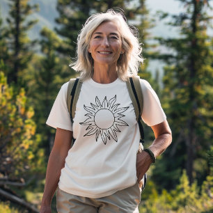 Camiseta Boho Sun Line Art