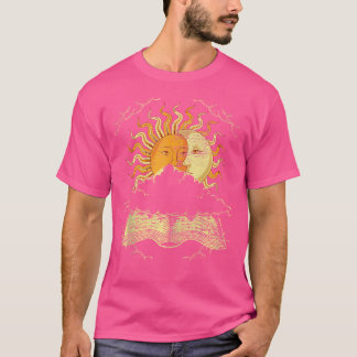 Camiseta Boho Sun Moon Book Celestial Corpos Astronomia