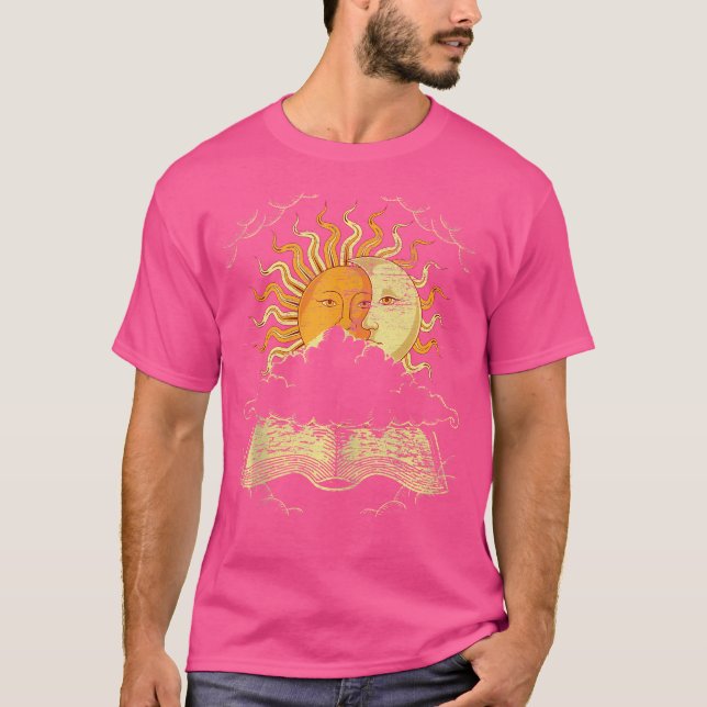 Camiseta Boho Sun Moon Book Celestial Corpos Astronomia (Frente)