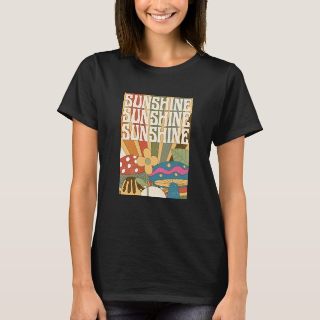 Camiseta Boho Sunshine Mushroom Plant Flower Garden Foragin (Frente)