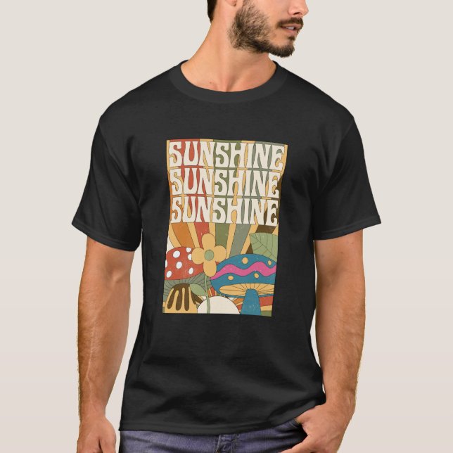Camiseta Boho Sunshine Mushroom Plant Flower Garden Foragin (Frente)