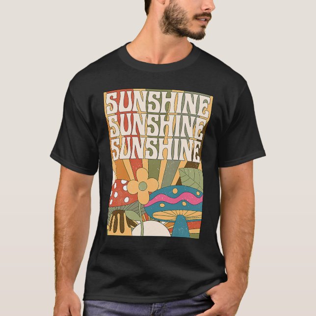 Camiseta Boho Sunshine Mushroom Plant Flower Garden Foragin (Frente)