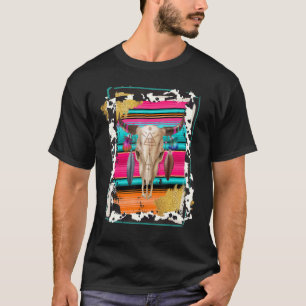 Camiseta BOHO VACA Estampa de Vaca Leopardo Serape Impressã