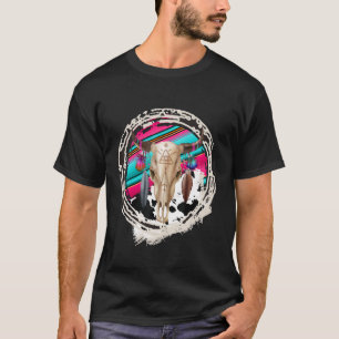Camiseta BOHO VACA Estampa de Vaca Leopardo Serape Impressã