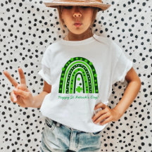 Boho Verde Rua Arco-Íris de Shamrock. Dia de Patri