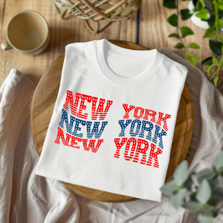 Camiseta Boho Vermelha e Azul Patriótica de Nova Y