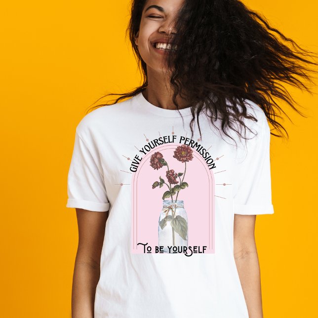 Camiseta Boho Vintage Rosa Seja Você Mesmo (Criador carregado)