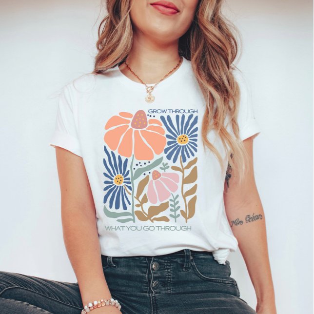 Camiseta Boho Wildflower com citação inspiradora (Criador carregado)