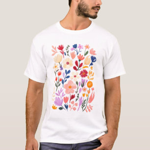 Camiseta Boho Wildflower Cottagecore Vintage Floral Botani