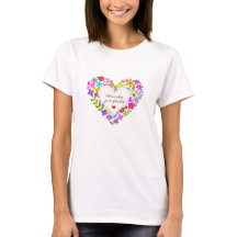 Boho Wildflower Heart Customizable T-Shirt