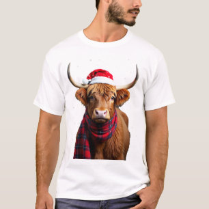 Camiseta Boho Xmas Natal Vaca das Terras Altas (1)