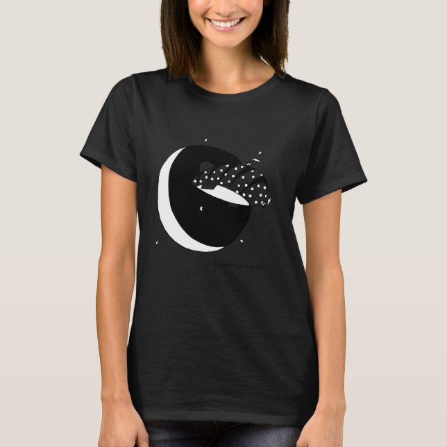 Camiseta Bóia de Espaço Crescente Lua Vacas (Opções de Cor  (Frente)