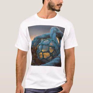 Camiseta Boia de pesca de vidro, Pôr do sol, Alasca