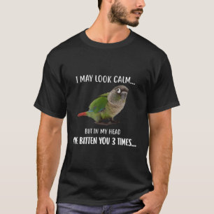 Camiseta Boias de Conure de Cheek Verde Posso Parecer Calmo
