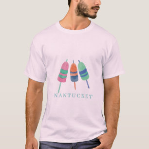 Camiseta Bóias de Lagosta Nantucket Pintadas à Mão Rosa