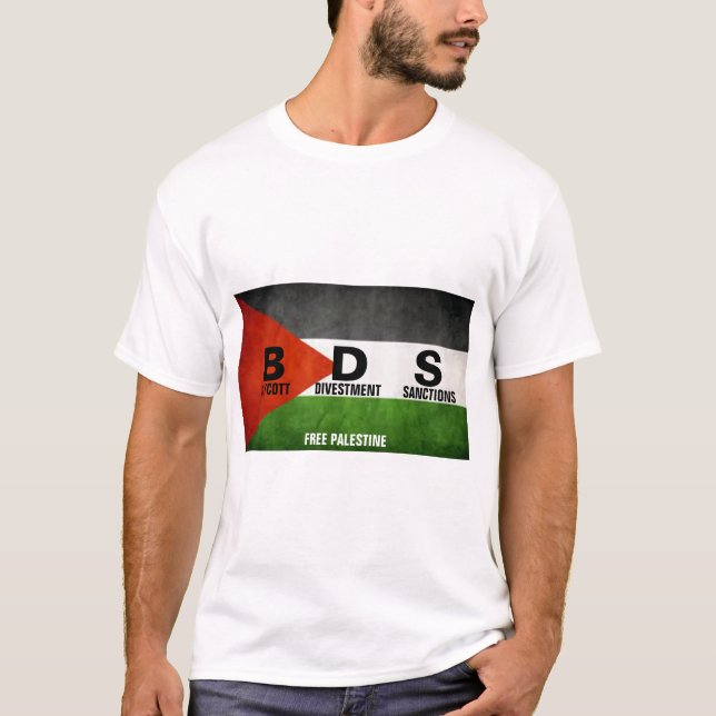 Camiseta Boicote, despojamento, sanções (Frente)