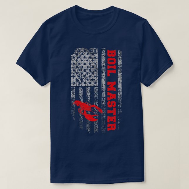Camiseta Boil Master rawfish American Flag Crayf Crayf (Frente do Design)