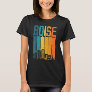 Camiseta Boise Idaho Usa Retro Vintage Sunset Skyline Boise