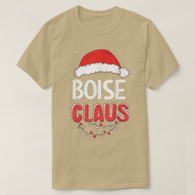 Camiseta Boise Santa Claus, Figurino de Natal T-Shi (Frente do Design)