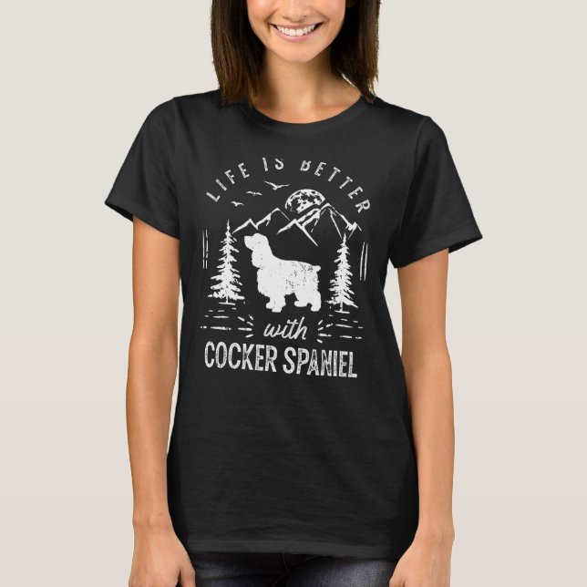 Camiseta Boker Spaniel Life Melhor Pai Mãe (Frente)